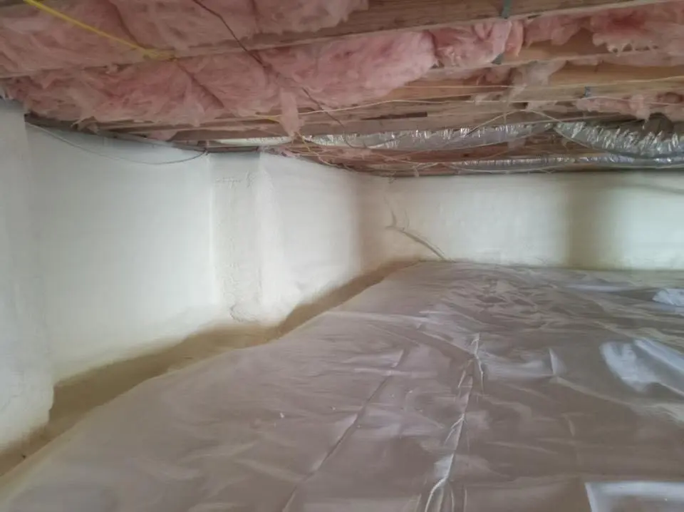 Crawl space encapsulation with closed-cell spray foam for Attic Insulation in Bargersville